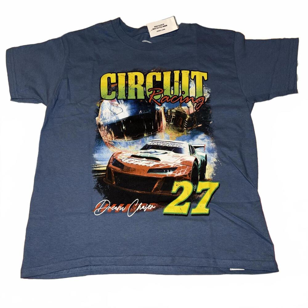 “Dream Chaser” Circuit Racing New NASCAR Youth Small Graphic T-Shirt Small Blue